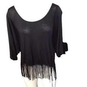 Testament Black Top with Fringe medium